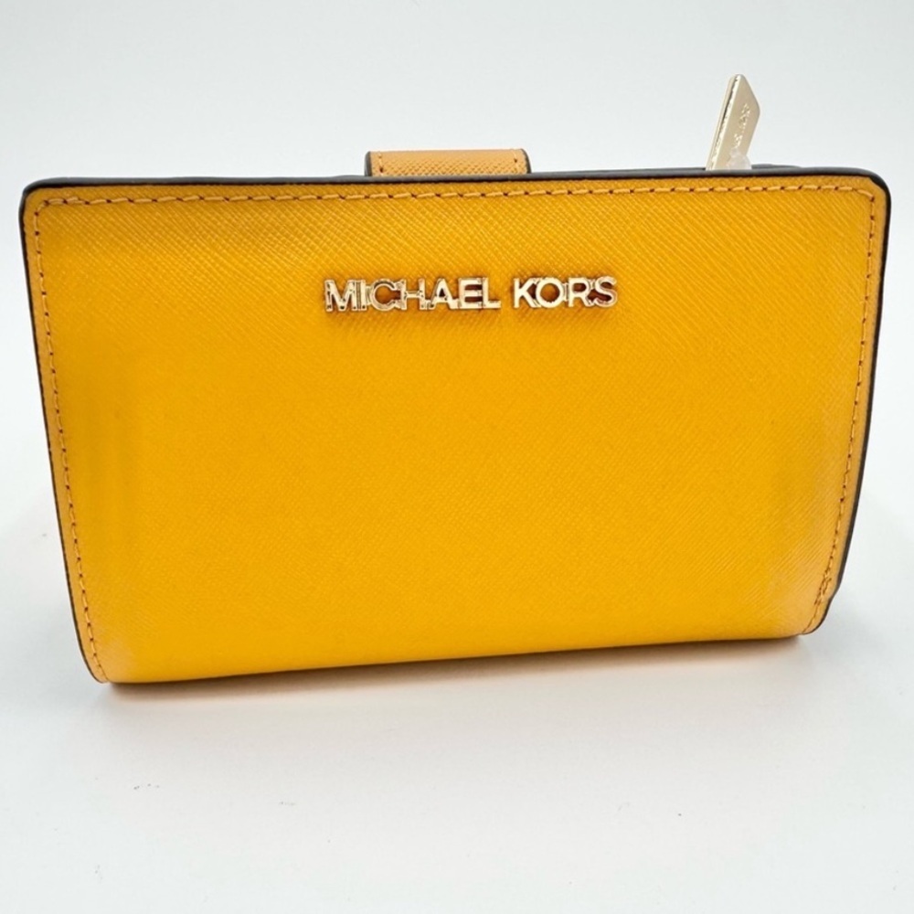 NWT Michael Kors yellow compact wallet